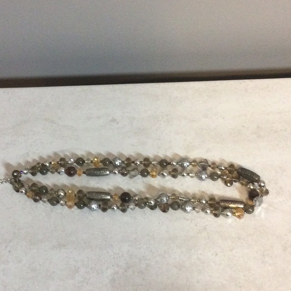 Multi-colored earth tone glass bead 21” necklace - Picture 7 of 8